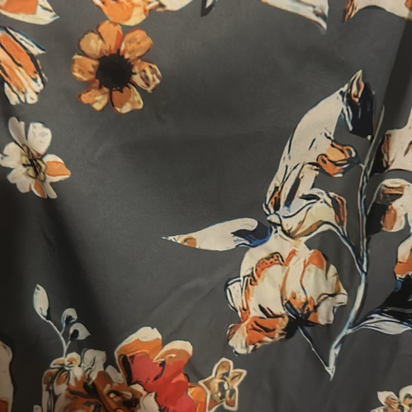 Long dusty blue floral dress. - Picture 2 of 2